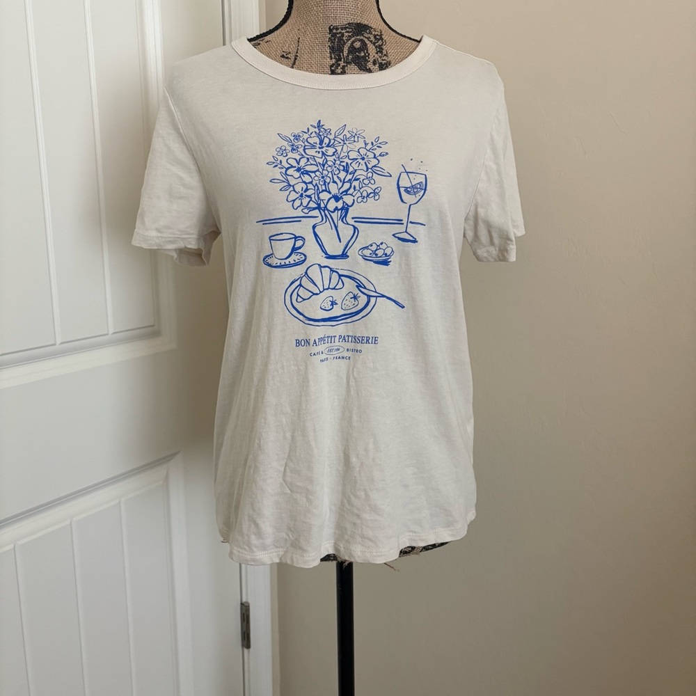 Old Navy French Breakfast Bon Appétit Patisserie Croissant Tee